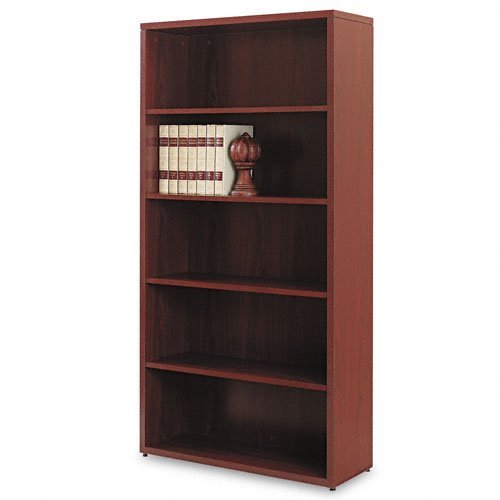 The HON Company 10500 Bookcase, 5 Shelves, Laminate, Mahogany