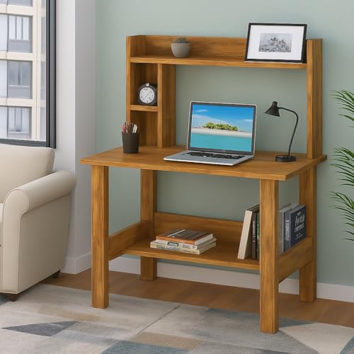Callas St40 Wooden Study Table With Hutch & Bottom Storage  MultiPurpose Office Desk For Laptop, Computer, Writing & Study  