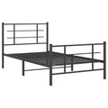 vidaXL Metal Single Bed Frame - Black Steel with Headboard/Footboard, Breathable Support Slats, Under-Bed Storage | 39.4"x78.7" Dimensions