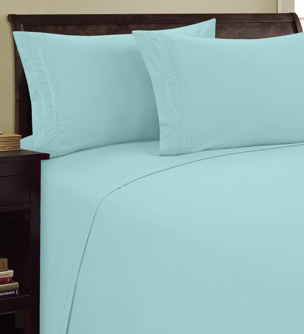 Elegant Comfort 1800 Premier Chain Design Hotel Quality Luxurious Silky Soft Wrinkle & Fade Resistant 4 Pc Sheet Set, Deep Pocke