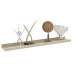 vidaXL Set of 2 Wall Shelves, Modern-Style Décor with Durable MDF Construction, 23.6"x3.5"x1.2", White and Sonoma Oak, Assembly Required