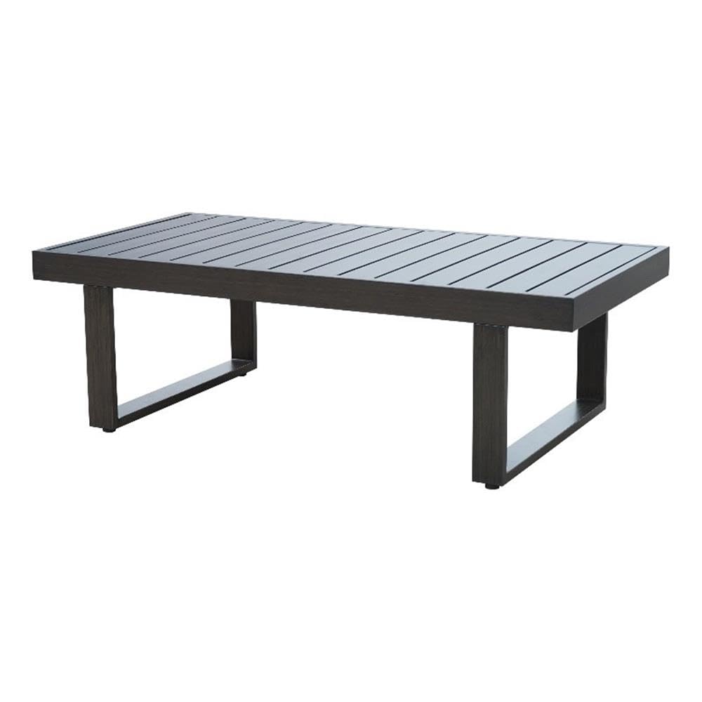 Steve Silver Furniture Wyatt Patio Cocktail Table, Rust-Resistant Powder-Coated Aluminum, Outdoor Patio Furniture, Garden Table, Mission-Style Design, 24" D x 47.5" W x 15" H, Brown