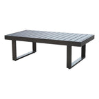 Steve Silver Furniture Wyatt Patio Cocktail Table, Rust-Resistant Powder-Coated Aluminum, Outdoor Patio Furniture, Garden Table, Mission-Style Design, 24" D x 47.5" W x 15" H, Brown