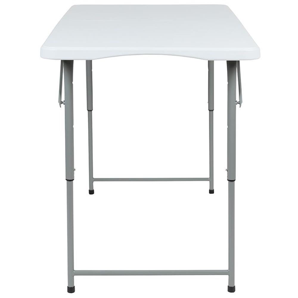 Flash Furniture 4-Foot Height Adjustable Bi-Fold Granite White Plastic Folding Table