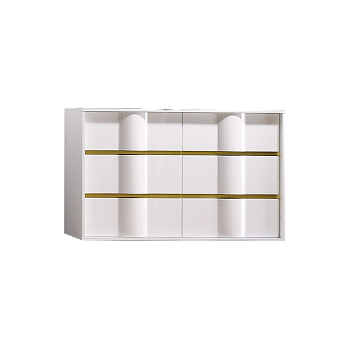 Best Master Furniture Havana White With Gold Trimming 6 Drawer Dresser