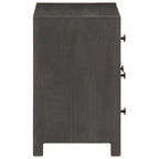 vidaXL Sideboard - Solid Mango Wood Cabinet/Drawer - Gray & White, 29.5"x13.8"x21.7" - Hand Carved Modern Furniture Piece