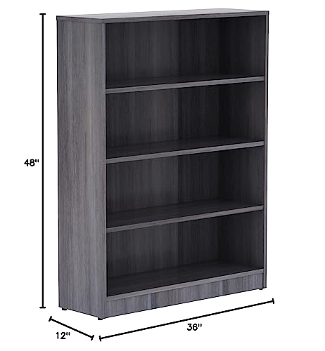 Lorell Weathered Charcoal Laminate Bookcase 48&quot;x36&quot;