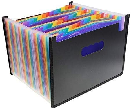 Penck Expanding File Folder 36 Pockets, Large Capacity Multicolored Portable Accordion A4 Document Organizer - Works On Letter S