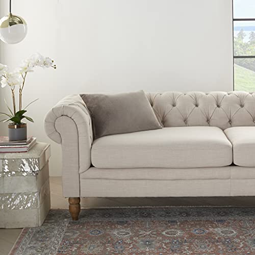 HomeRoots 100% Cotton Solid Taupe Casual Throw Pillow