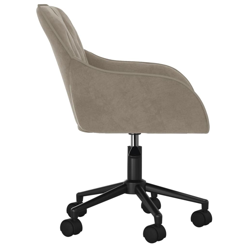 vidaXL Swivel Office Chair in Light Grey Velvet