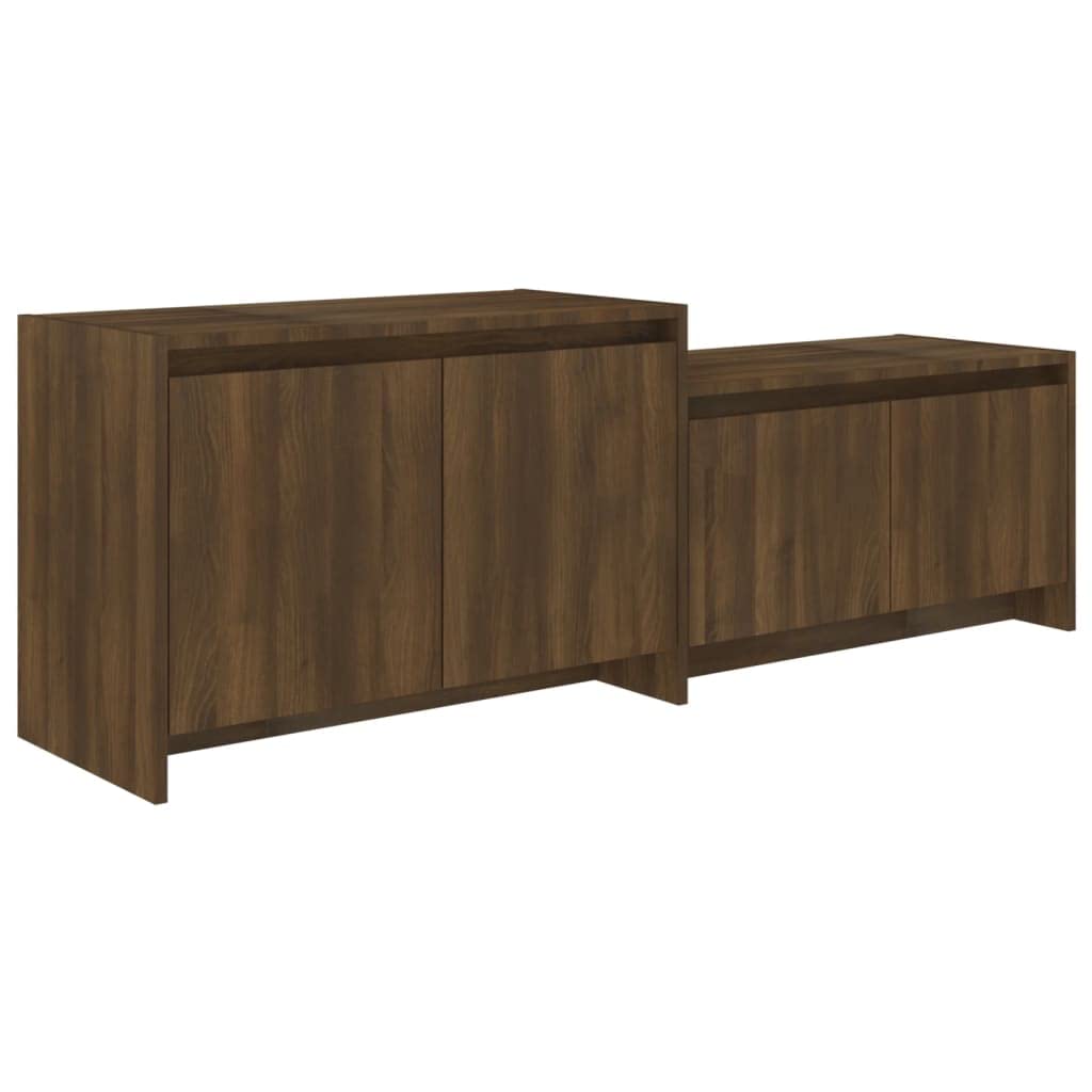 vidaXL TV Cabinet Brown Oak 57.7&quot;x13.8&quot;x19.7&quot; Chipboard