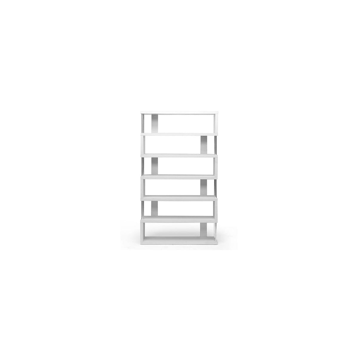 Baxton Studio Barnes 75.5-inch H 6-Shelf Bookcase, White (97-4834-HiT)