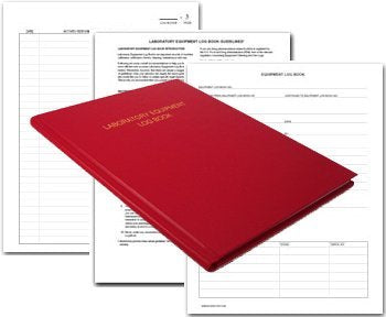 Bookfactory Lab Equipment Log Book - 96 Pages, 8' X 10', Red Cover, Section Sewn Hardbound (Log-096-Seq-Lrt11)