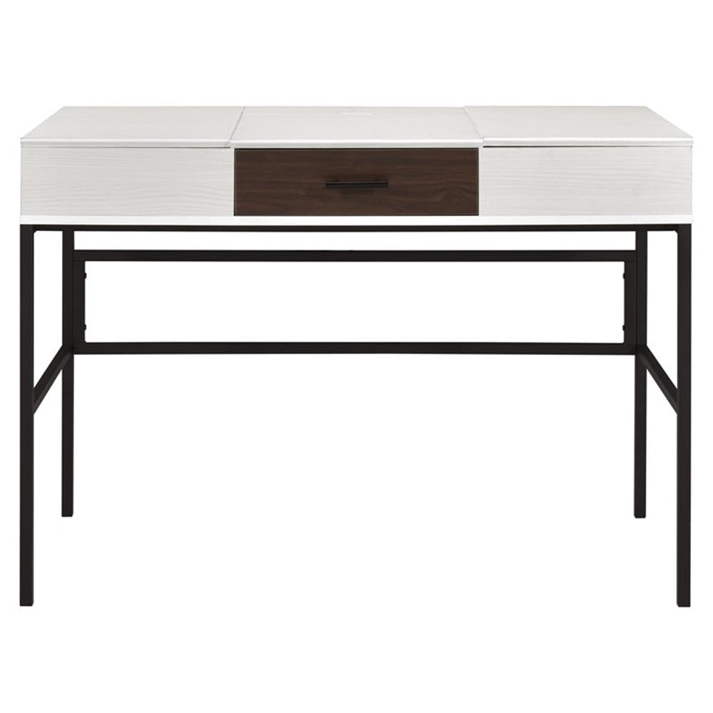 Acme Verster Wooden 1-Drawer Writing Desk With Usb Port In Natural And Black