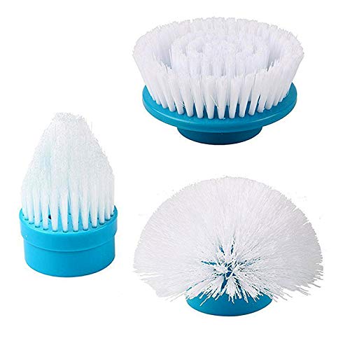 Replacement Brush Heads for Hurricane Spin Scrubber with multi-function set of 3(Flat,Dome,Corner)and Adapter for Bathroom, Floo