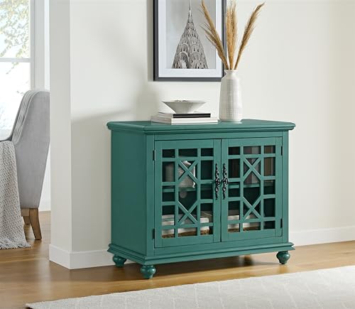 Martin Svensson Home Elegant Tv Stand, 38&quot; W X 32&quot; H, Antique Teal-Green
