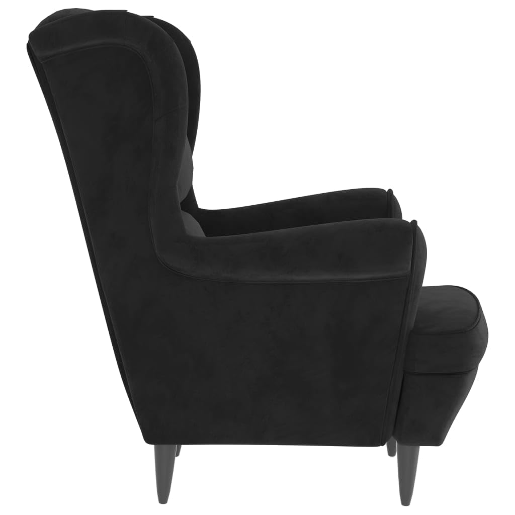 vidaXL Black Velvet Retro Armchair - Soft and Durable Seating Solution for Living Room, Office, or Lounge Area