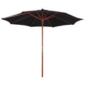 vidaXL Outdoor Parasol Umbrella with UV- Polyester Fabric and Hardwood Frame, 118.1 Diameter, Easy Assembly, Black
