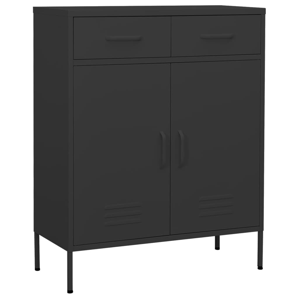 vidaXL Industrial Storage Cabinet, Anthracite Grey Steel Construction, 2 Door 2 Drawers, Adjustable Shelf, 31.5&quot;x13.8&quot;x40&quot; Dimensions