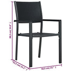 FAMIROSA Garden Chairs 2 pcs Black Plastic Rattan Look