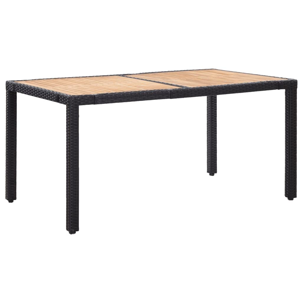 7 Piece Outdoor Dining Set with Cushions Poly Rattan Black