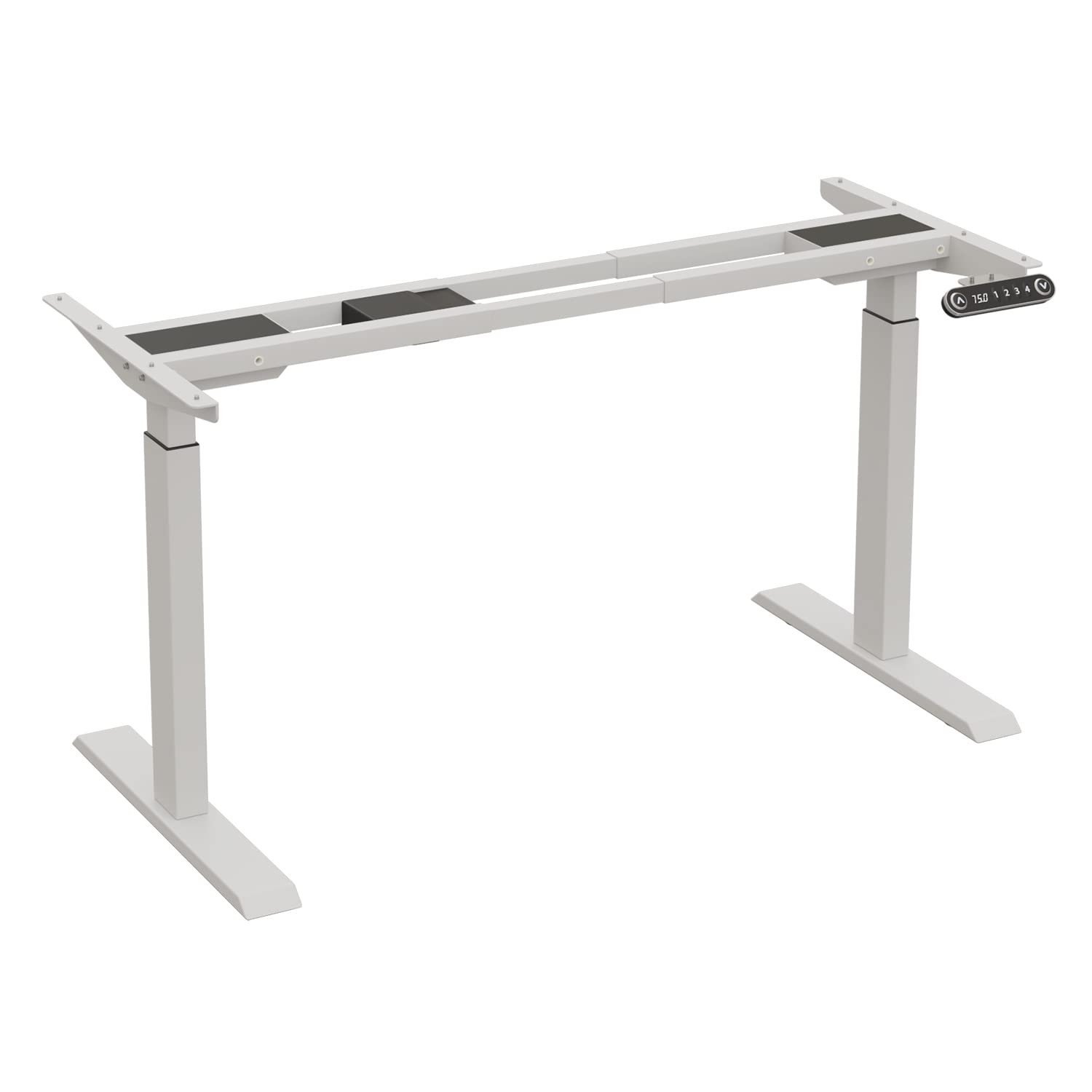 Bilbil Dual Motor Standing Desk Frame, Electric Adjustable Stand Up Desk Base Workstation For Home And Office, Adjustable Desk Legs For 48'' To 70'' Desk Tops (White Frame Only)