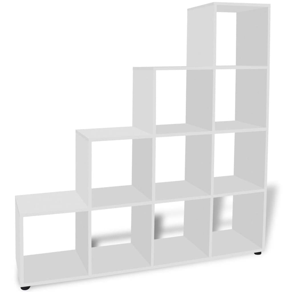 vidaXL Bookcase/Shelf, Storage Unit with Compartment, Book Shelf, Living Room, Indoor Living Room, 142 cm, White