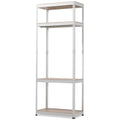 Baxton Studio Gavin White Metal 4-Shelf Closet Storage Racking Organizer