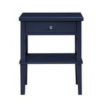 Comfort Pointe Marta Midnight Blue Wood 1-Drawer Nightstand with Storage Shelf