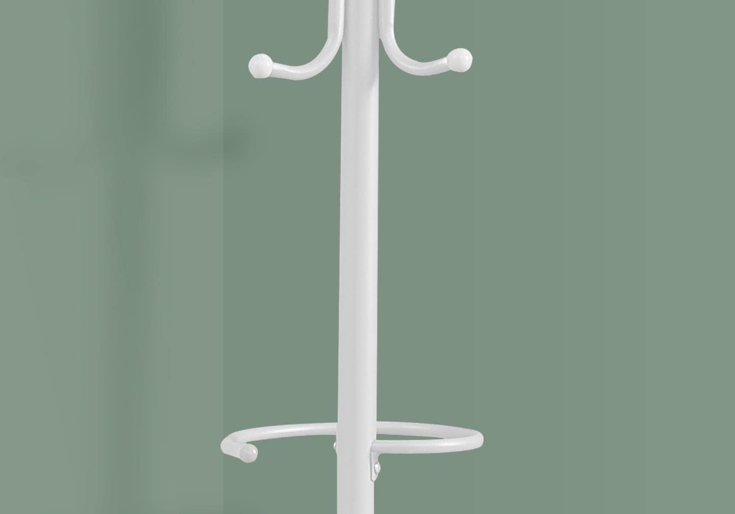Monarch Specialties I 2164 Coat Rack, Hall Tree, Free Standing, Hanging Bar, 6 Hooks, Entryway, 68' H, Bedroom, Metal, White, Contemporary, Modern
