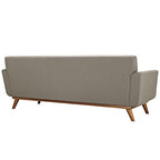 Modway Engage Mid-Century Modern Upholstered Fabric Sofa in Granite