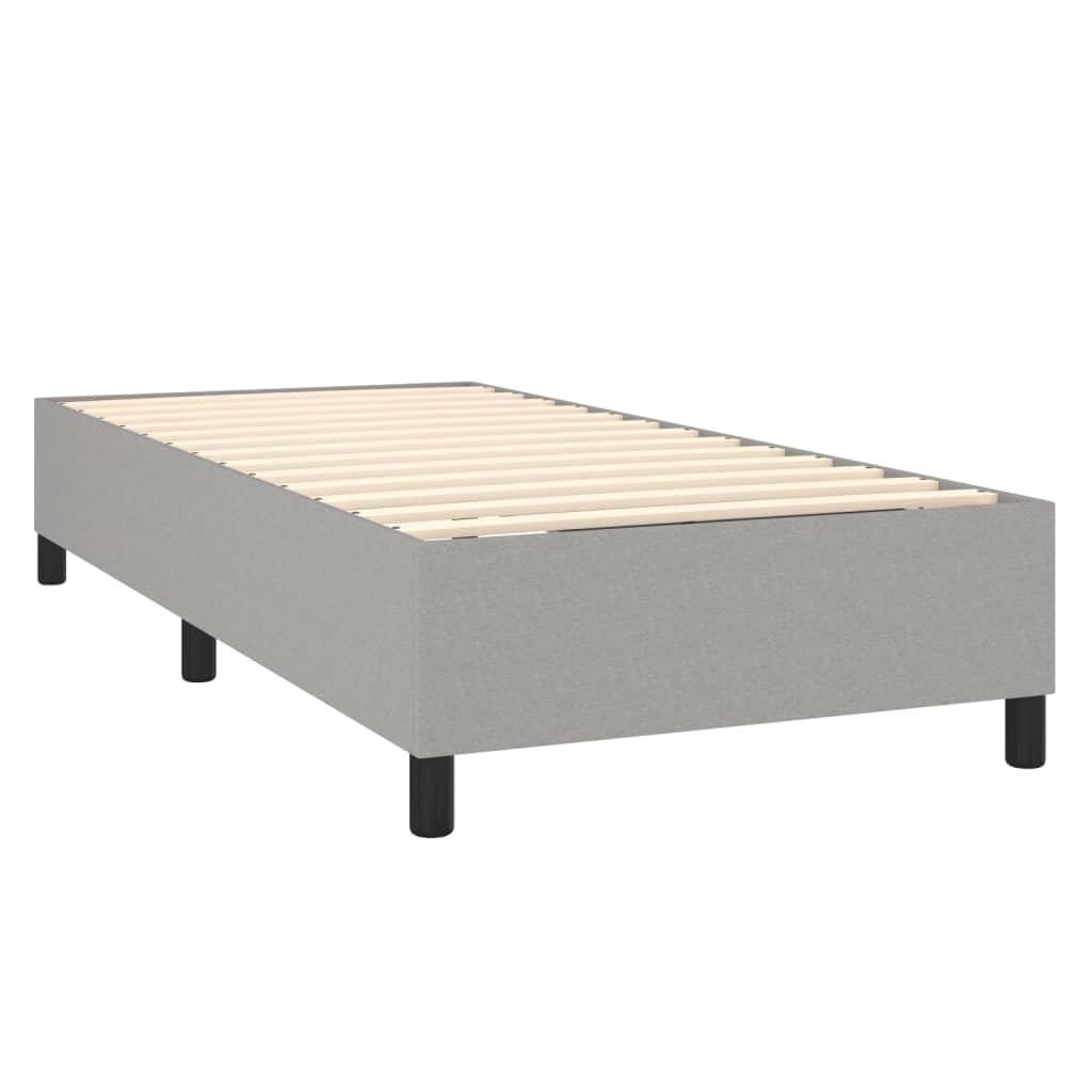vidaXL Modern Fabric Box Spring Bed Frame, Twin XL, Light Gray, Plywood & Engineered Wood, Suitable for 39.4"x79.9" Mattress