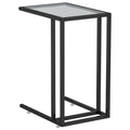 vidaXL Modern Black Computer Side Table - Versatile and Durable with a Tempered Glass Top; Ideal for Living Room and Office Spaces