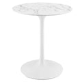 Lippa 28 Round Artificial Marble Dining Table - White