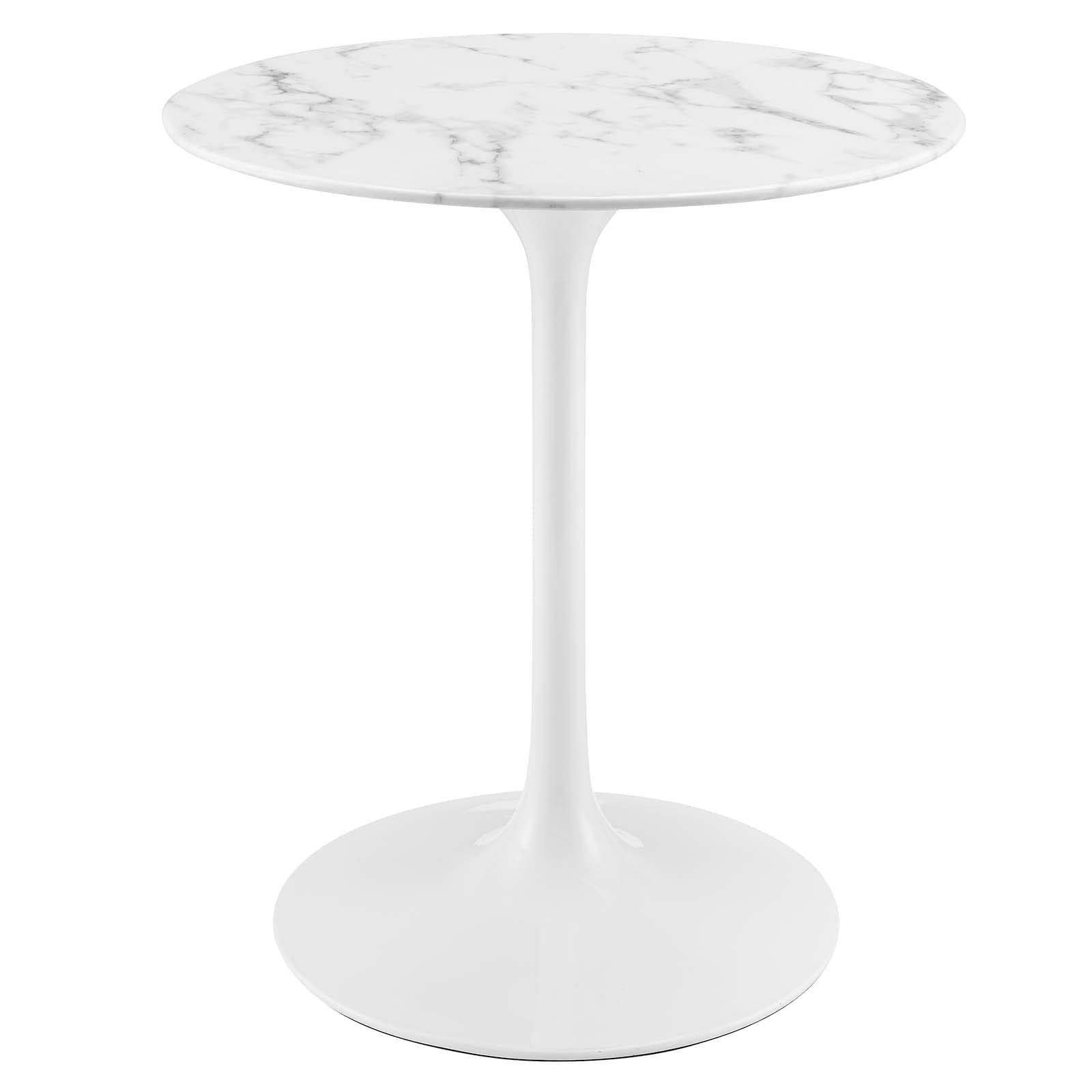 Lippa 28 Round Artificial Marble Dining Table - White