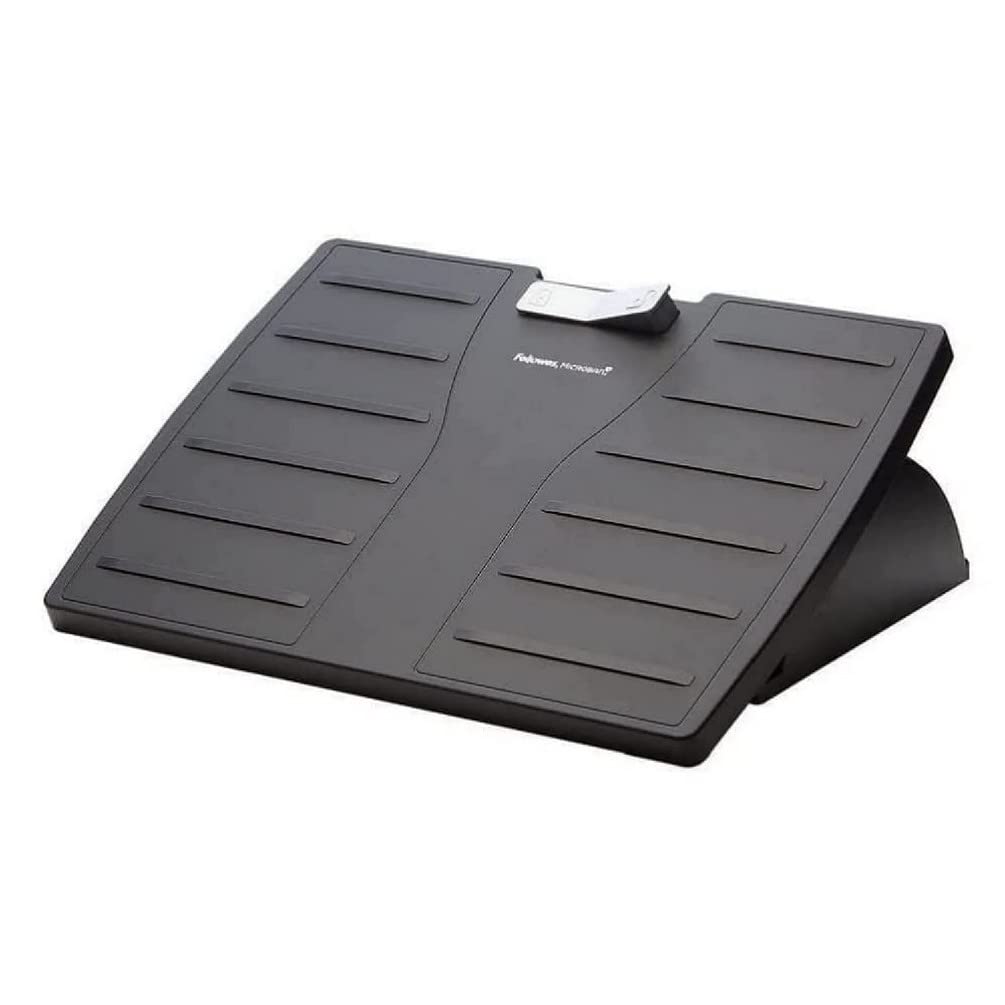 Fellowes Office Suites Adjustable Footrest With Microban Protection, Black/Silver (8035001)