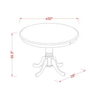 East West Furniture Est-Obl-Tp Eden Dining Room Table - A Round Kitchen Table Top With Pedestal Base, 30X30 Inch, Oak & Black