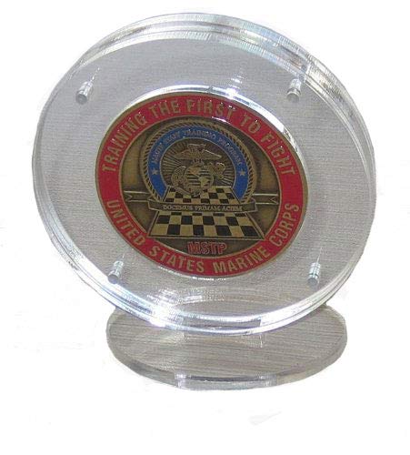 1.75' Diameter Only - Coin Display Holder Case With Round Stand Magnetic Fasteners, For An Antique Coin, Challenge Coin