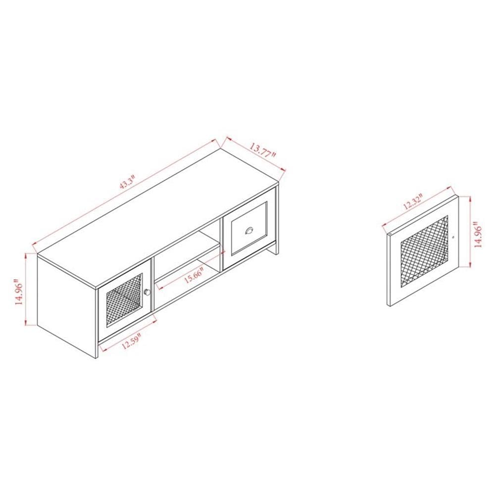 Baxton Studio Connell Brown and Black Finished Wood and Black Metal TV Stand