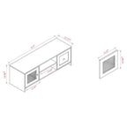 Baxton Studio Connell Brown and Black Finished Wood and Black Metal TV Stand