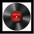 CreativePF [lp12.5x12.5bk-w] LP Vinyl Record Album Frame Display with White Mat, LP Record Insert, Glass and Wall Hanger