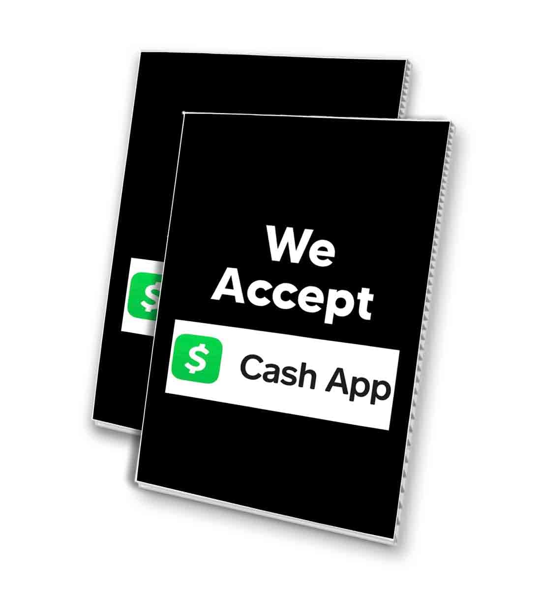 We Accept Cash App (24' X 36') 4Mm Corrugated Plastic Panel, Graphics Applied To 1 Side (Pk Of 2) | Financial, Money, Card, Cr