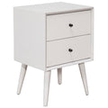 Alpine Furniture Flynn Mid Century Modern Nightstand, 18 W x 15 D x 26 H, White