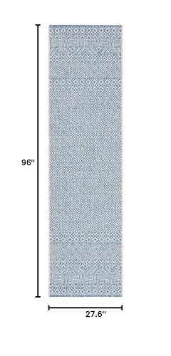 Safavieh Courtyard Collection 2'3' X 8' Grey/Blue Cy8235 Indoor/ Outdoor Patio Backyard Mudroom Runner Rug