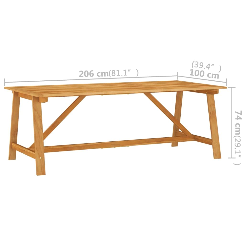 vidaXL Stylish 9-Piece Patio Dining Set, Solid Acacia Wood Table with Oil Finish, Brown PE Rattan Chairs with Adjustable Backrest, Includes Comfortable Cushions