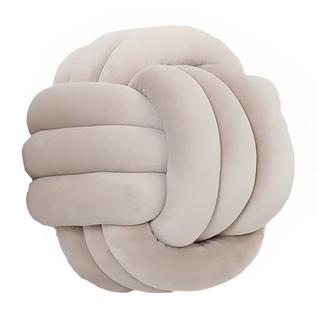 Knot Pillow Ball Round Cushion Pillows, Children Room Decoration Plush Toys Calming Stress Relief Toy (Light Gray,11in/28cm)