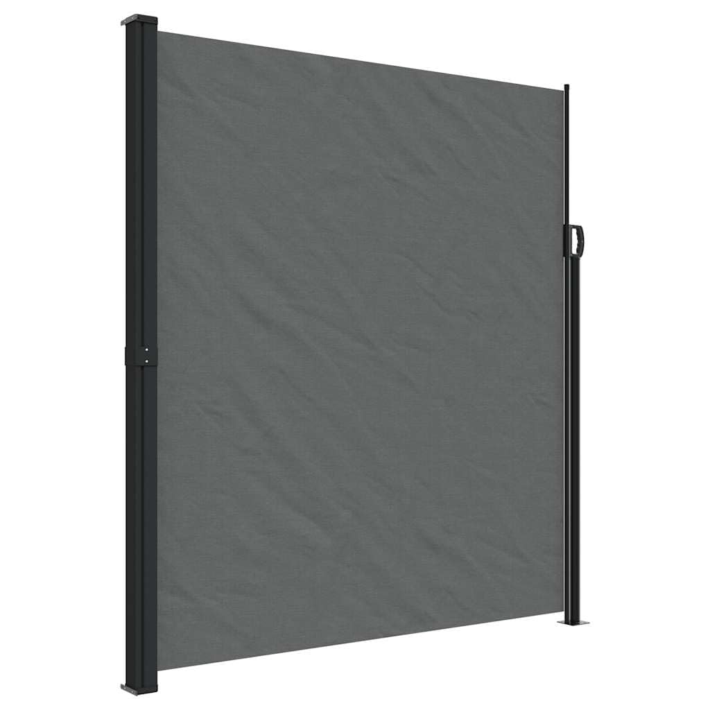 vidaXL - Retractable Side Awning Sun Shade Privacy Screen Anthracite 86.6" x 236.2" UV Resistant Polyester for Patio Balcony Garden