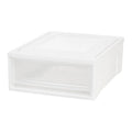 IRIS USA 129770 Shallow Box Chest Drawer, White/Clear