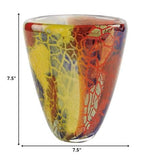 8' Multicolor Art Glass Oval Vase