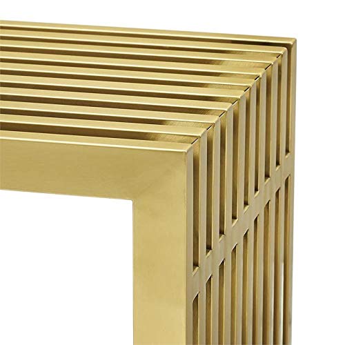 Modway Gridiron Contemporary Modern Gold Stainless Steel Console Table